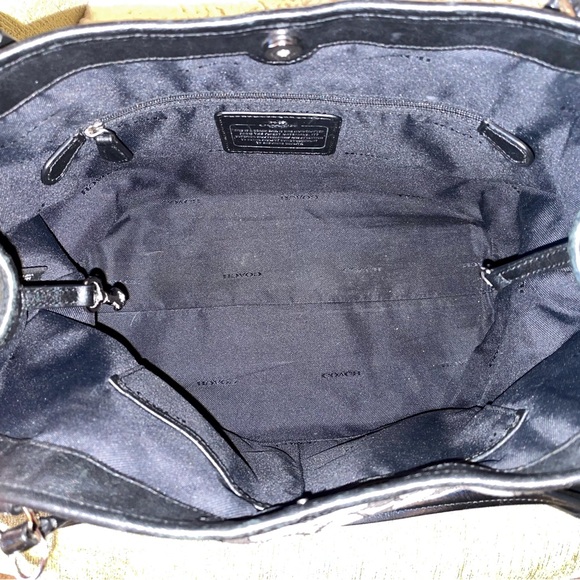 Coach Black and Gray Handbag with Signature Pattern | Ellie 25 - Picture 7 of 8